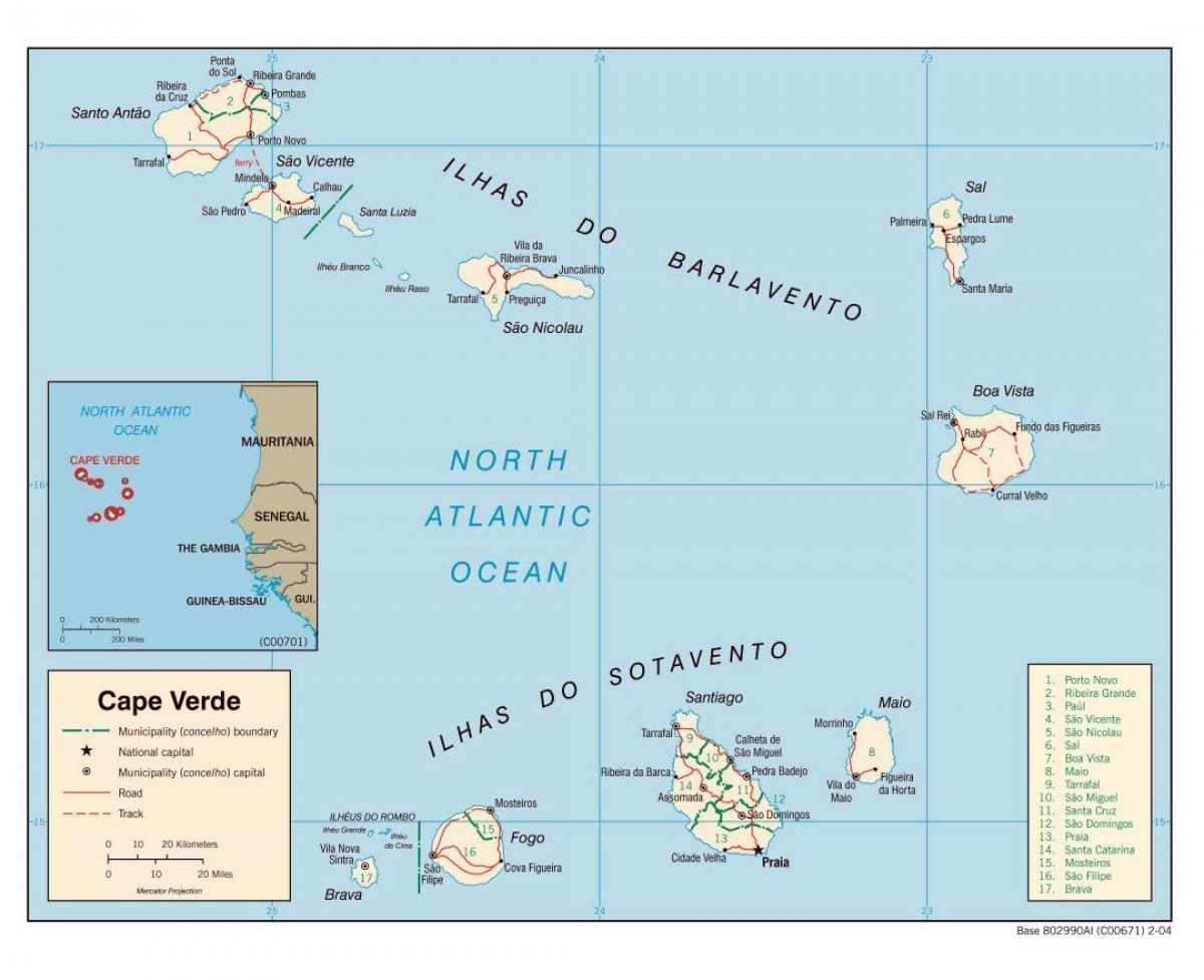 नक्शे के Cabo Verde
