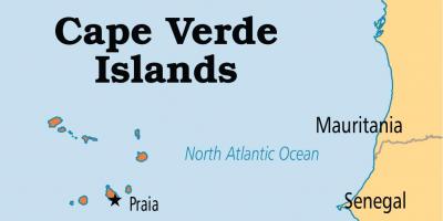 नक्शे के साथ नक्शा दिखा रहा है केप वर्दे द्वीप समूह